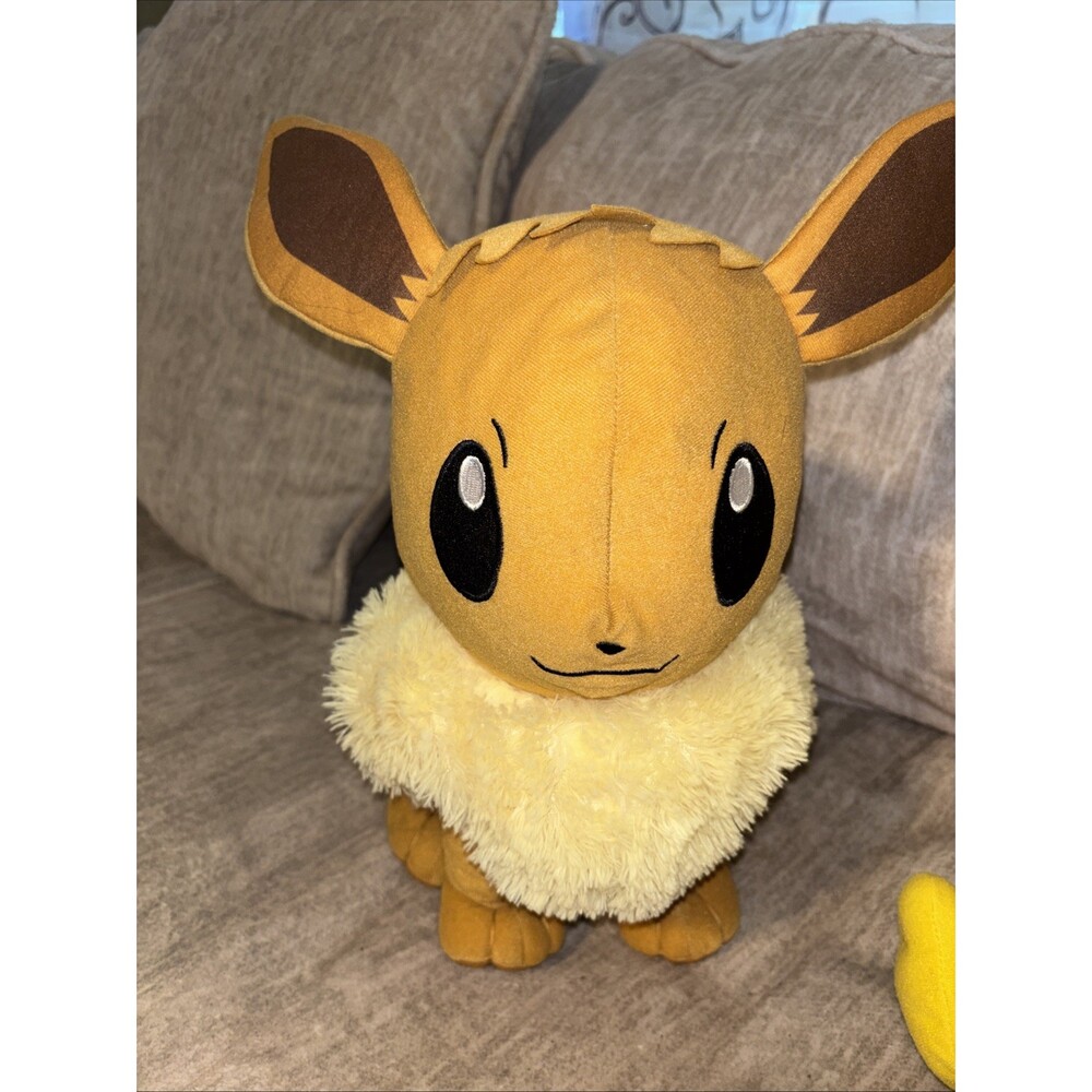 Big 16 Inch Set If 2 Pokemon Plush Pikachu (has Tags) Evee 2014 2022 - Picture 4 of 16